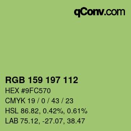 Color code: RGB 159 197 112 | qconv.com