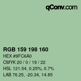 Farbcode: RGB 159 198 160 | qconv.com