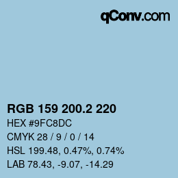 カラーコード: RGB 159 200.2 220 | qconv.com