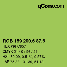 カラーコード: RGB 159 200.6 87.6 | qconv.com