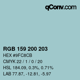 Code couleur: RGB 159 200 203 | qconv.com