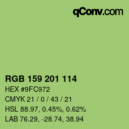 カラーコード: RGB 159 201 114 | qconv.com