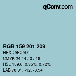 Código de color: RGB 159 201 209 | qconv.com
