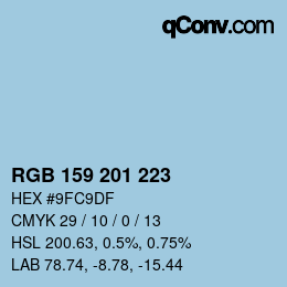 Color code: RGB 159 201 223 | qconv.com