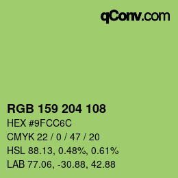 Código de color: RGB 159 204 108 | qconv.com