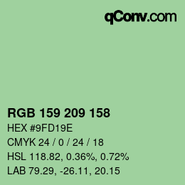 Farbcode: RGB 159 209 158 | qconv.com