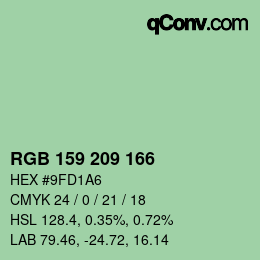 颜色代码: RGB 159 209 166 | qconv.com