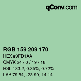 Farbcode: RGB 159 209 170 | qconv.com