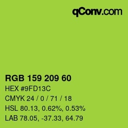 カラーコード: RGB 159 209 60 | qconv.com