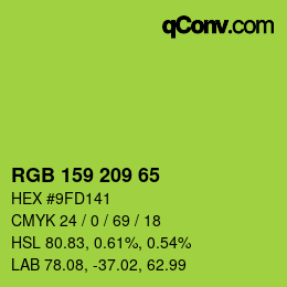 カラーコード: RGB 159 209 65 | qconv.com