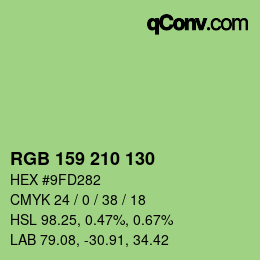 Color code: RGB 159 210 130 | qconv.com
