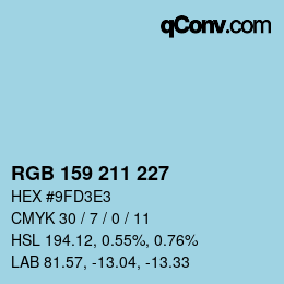Farbcode: RGB 159 211 227 | qconv.com