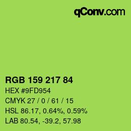 Color code: RGB 159 217 84 | qconv.com