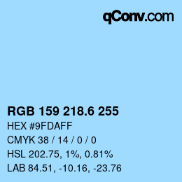 カラーコード: RGB 159 218.6 255 | qconv.com