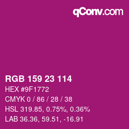 Color code: RGB 159 23 114 | qconv.com