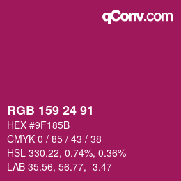 カラーコード: RGB 159 24 91 | qconv.com