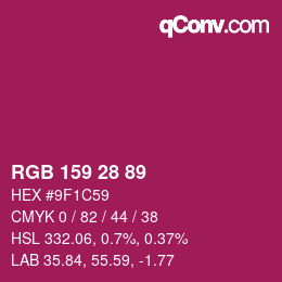 Farbcode: RGB 159 28 89 | qconv.com
