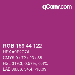 Farbcode: RGB 159 44 122 | qconv.com