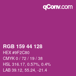 Color code: RGB 159 44 128 | qconv.com