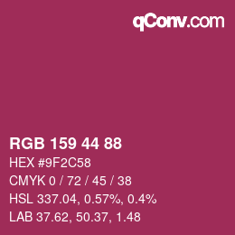 カラーコード: RGB 159 44 88 | qconv.com