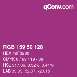 Color code: RGB 159 50 128 | qconv.com