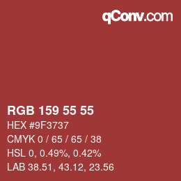 Color code: RGB 159 55 55 | qconv.com
