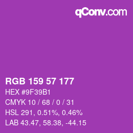 Color code: RGB 159 57 177 | qconv.com