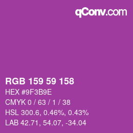 カラーコード: RGB 159 59 158 | qconv.com