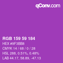 Código de color: RGB 159 59 184 | qconv.com