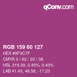 Farbcode: RGB 159 60 127 | qconv.com