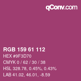 Farbcode: RGB 159 61 112 | qconv.com