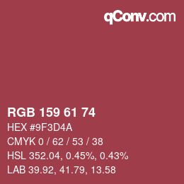 Farbcode: RGB 159 61 74 | qconv.com