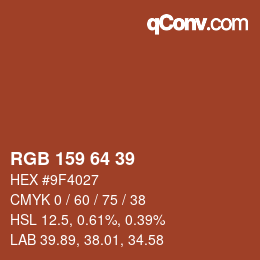 Code couleur: RGB 159 64 39 | qconv.com