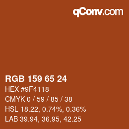 カラーコード: RGB 159 65 24 | qconv.com
