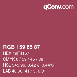 カラーコード: RGB 159 65 87 | qconv.com