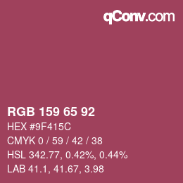 カラーコード: RGB 159 65 92 | qconv.com