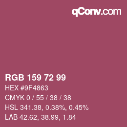 Farbcode: RGB 159 72 99 | qconv.com