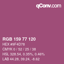 Color code: RGB 159 77 120 | qconv.com