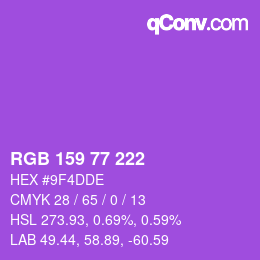 カラーコード: RGB 159 77 222 | qconv.com