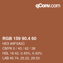 カラーコード: RGB 159 90.4 60 | qconv.com