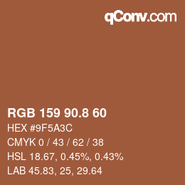 カラーコード: RGB 159 90.8 60 | qconv.com