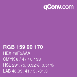Farbcode: RGB 159 90 170 | qconv.com