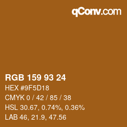 Farbcode: RGB 159 93 24 | qconv.com