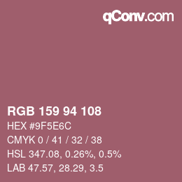 Farbcode: RGB 159 94 108 | qconv.com