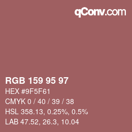 Color code: RGB 159 95 97 | qconv.com