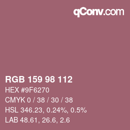 Código de color: RGB 159 98 112 | qconv.com