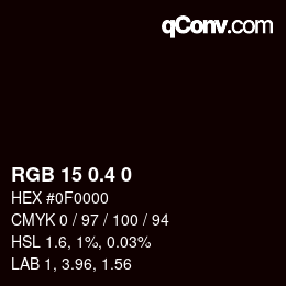 カラーコード: RGB 15 0.4 0 | qconv.com