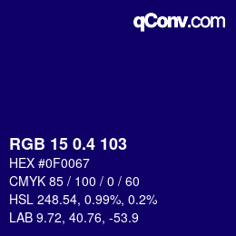 カラーコード: RGB 15 0.4 103 | qconv.com