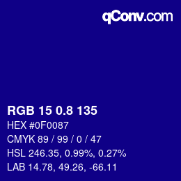 カラーコード: RGB 15 0.8 135 | qconv.com