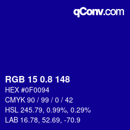 カラーコード: RGB 15 0.8 148 | qconv.com